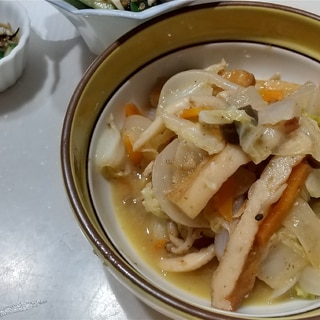 簡単に副菜❗️野菜と丸てんのマヨ炒め茅乃舎出汁煮